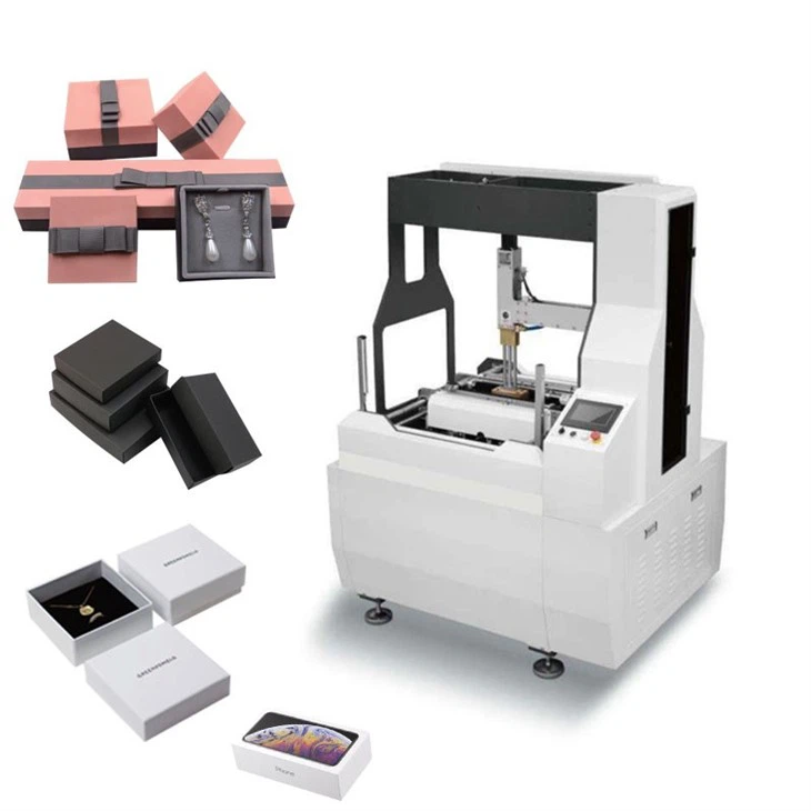 Semi Automatic Wrapper Bubble Pressing Box Wrapping Machine For Luxury Jewelry Box Making